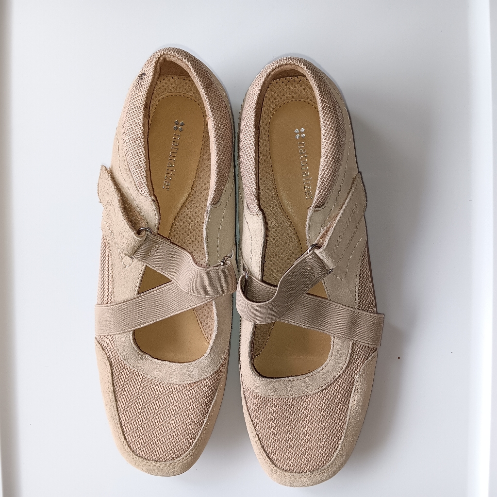 Naturalizer Francine Leather Shoes Adjustable Criss-Cross Straps Tan Size 11m